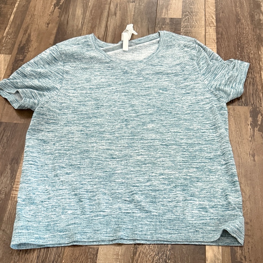Athleta Blue Heathered Knit Top